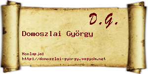 Domoszlai György névjegykártya